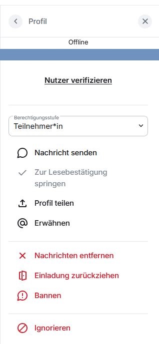 Teilnehmer*in ignorieren