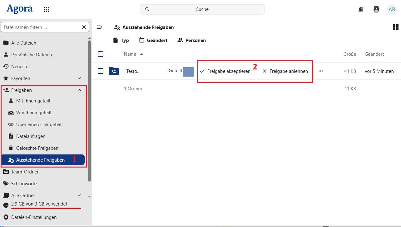 Freigaben bestätigen über das Navigationsmenü