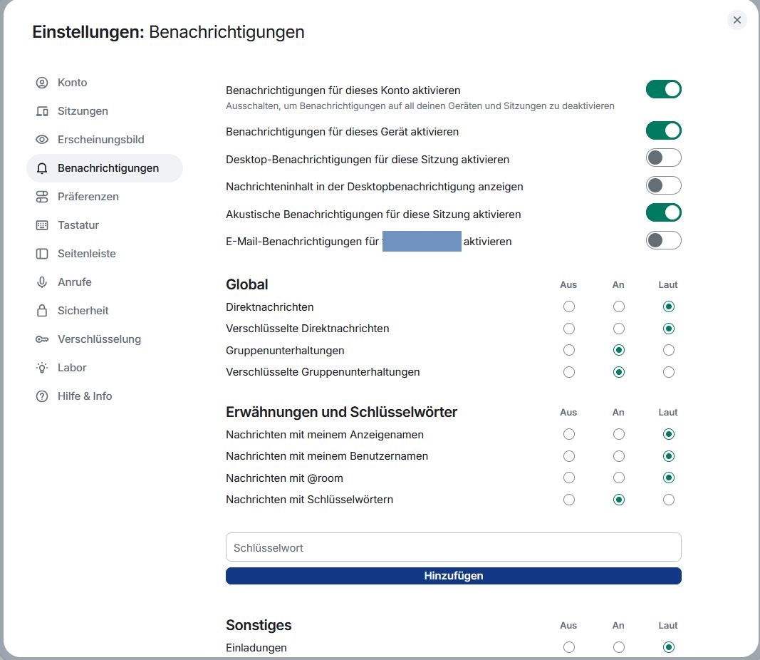 Benachrichtigungseinstellungen